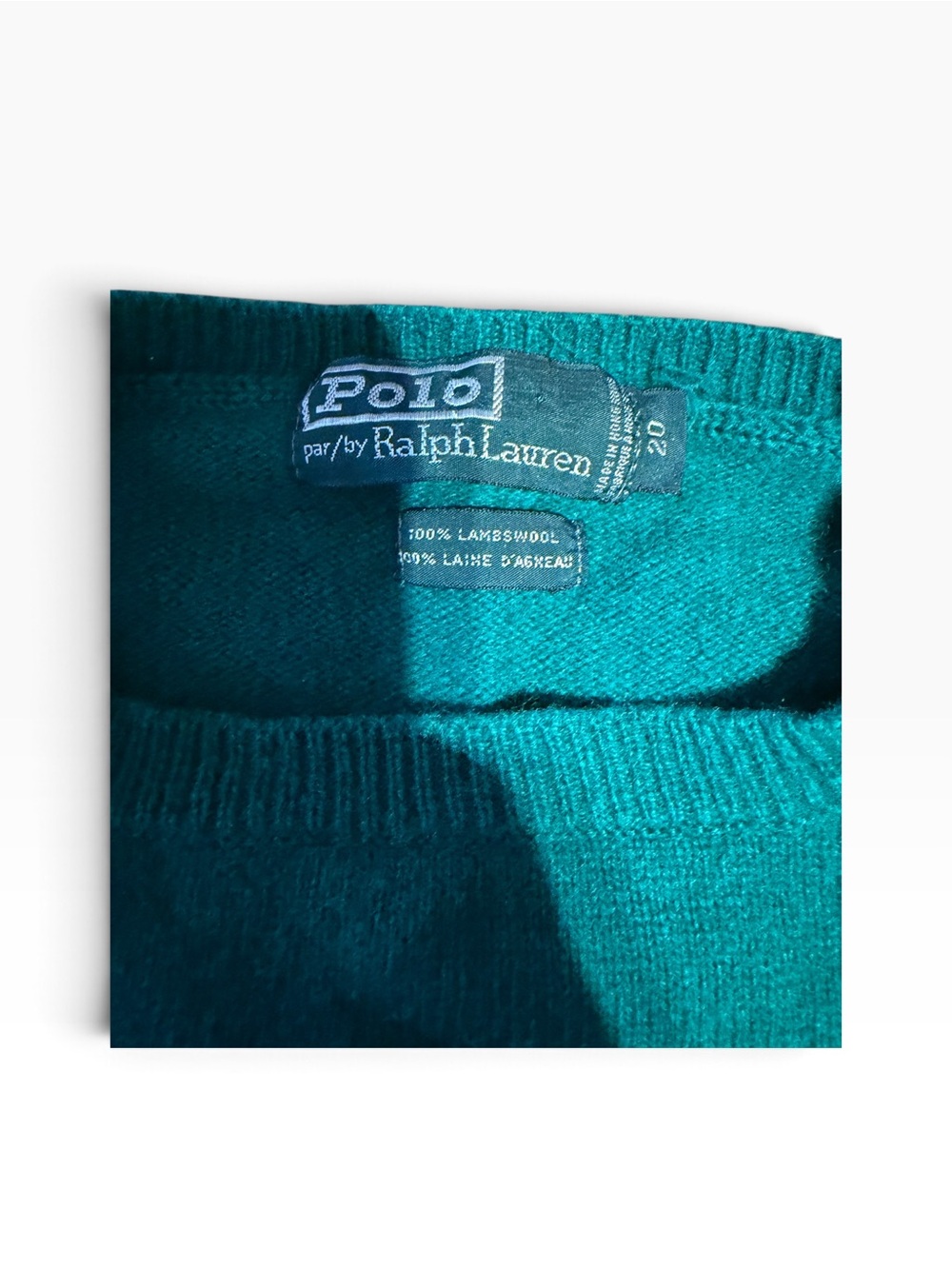 Polo by Ralph Lauren Teal Crewneck Sweater with Embroidered Crest - Picture 5 of 5
